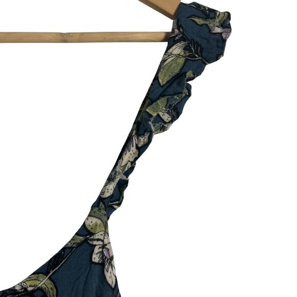 Free People Dear You Blue Floral Print Open Back Mini Dress Size XS - Picture 4 of 11